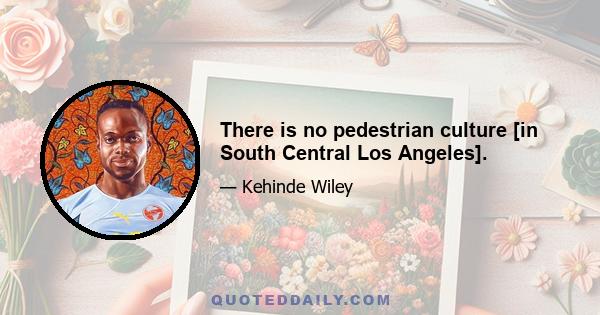 There is no pedestrian culture [in South Central Los Angeles].
