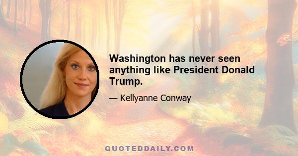 Washington has never seen anything like President Donald Trump.