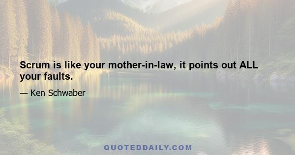 Scrum is like your mother-in-law, it points out ALL your faults.