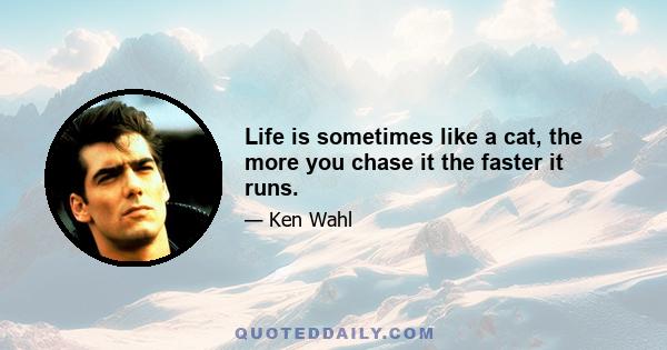 Life is sometimes like a cat, the more you chase it the faster it runs.