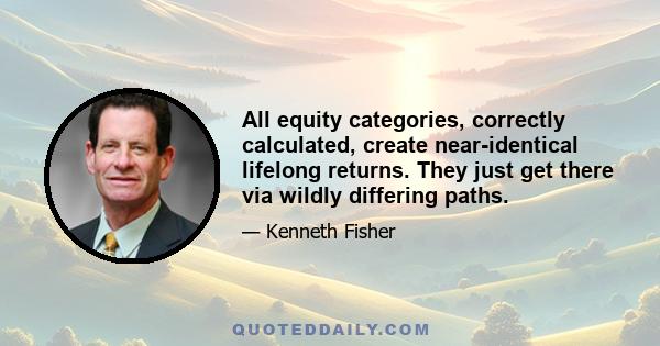 All equity categories, correctly calculated, create near-identical lifelong returns. They just get there via wildly differing paths.