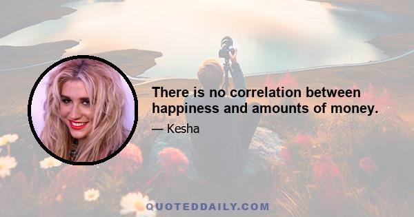 There is no correlation between happiness and amounts of money.