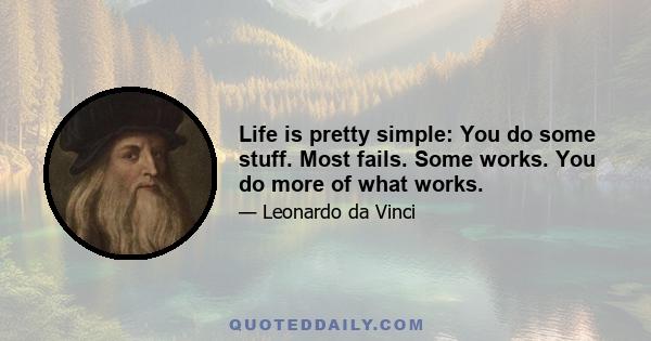 Life is pretty simple: You do some stuff. Most fails. Some works. You do more of what works.