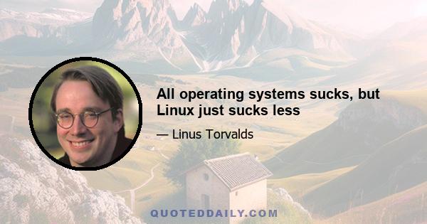 All operating systems sucks, but Linux just sucks less