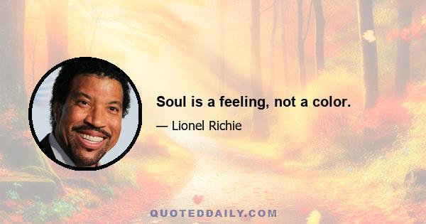 Soul is a feeling, not a color.