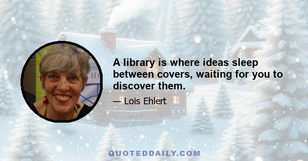 A library is where ideas sleep between covers, waiting for you to discover them.