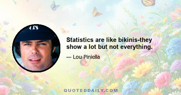 Statistics are like bikinis-they show a lot but not everything.