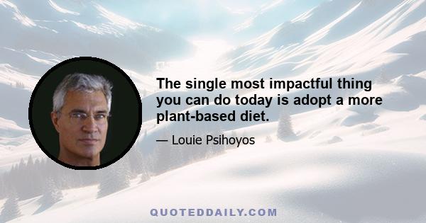 The single most impactful thing you can do today is adopt a more plant-based diet.