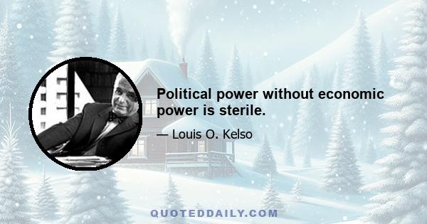 Political power without economic power is sterile.