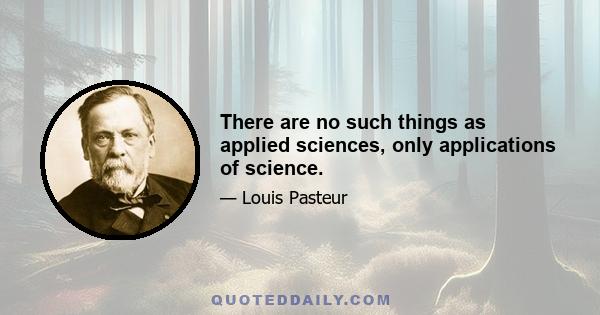 There are no such things as applied sciences, only applications of science.