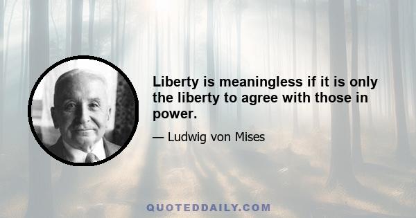 Liberty is meaningless if it is only the liberty to agree with those in power.