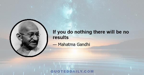 If you do nothing there will be no results