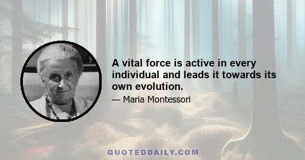 A vital force is active in every individual and leads it towards its own evolution.