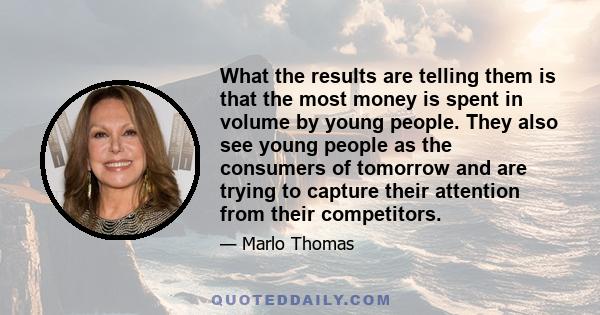 What the results are telling them is that the most money is spent in volume by young people. They also see young people as the consumers of tomorrow and are trying to capture their attention from their competitors.