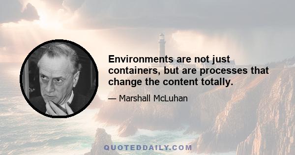 Environments are not just containers, but are processes that change the content totally.