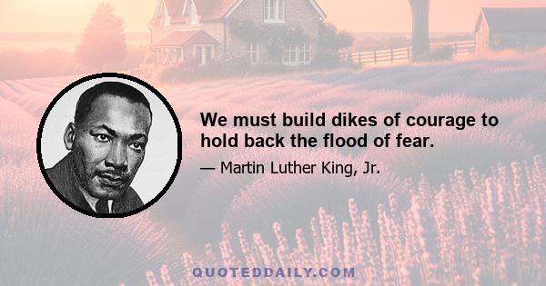 We must build dikes of courage to hold back the flood of fear.