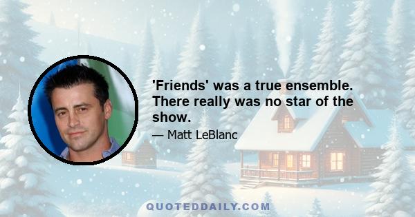 'Friends' was a true ensemble. There really was no star of the show.
