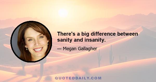 There's a big difference between sanity and insanity.