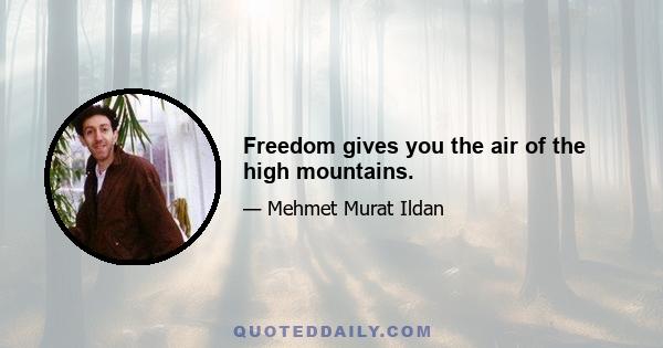 Freedom gives you the air of the high mountains.