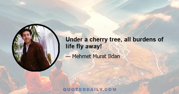 Under a cherry tree, all burdens of life fly away!