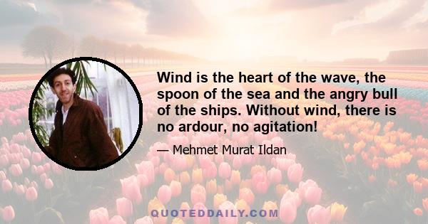 Wind is the heart of the wave, the spoon of the sea and the angry bull of the ships. Without wind, there is no ardour, no agitation!