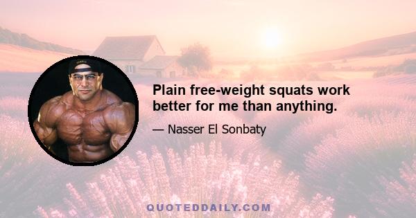 Plain free-weight squats work better for me than anything.