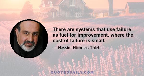 There are systems that use failure as fuel for improvement, where the cost of failure is small.