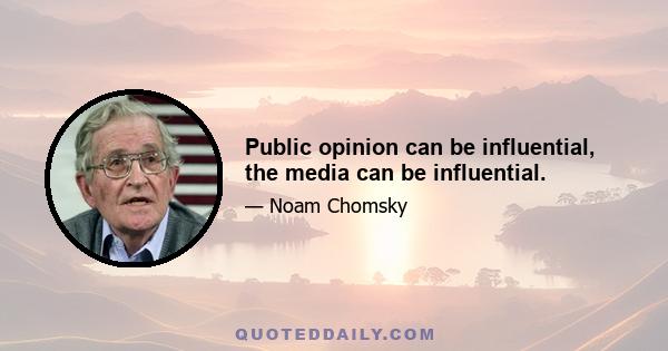 Public opinion can be influential, the media can be influential.