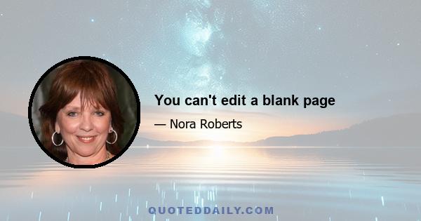 You can't edit a blank page