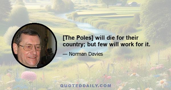 [The Poles] will die for their country; but few will work for it.