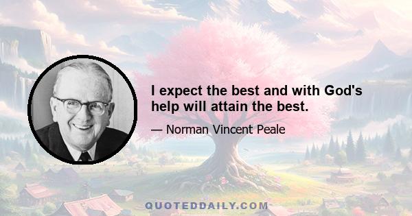 I expect the best and with God's help will attain the best.