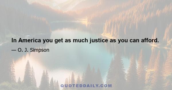 In America you get as much justice as you can afford.