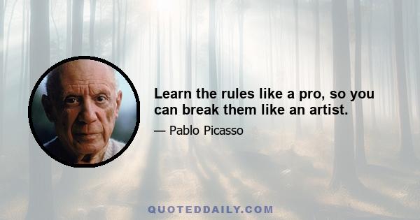 Learn the rules like a pro, so you can break them like an artist.