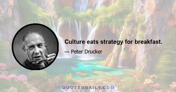 Culture eats strategy for breakfast.