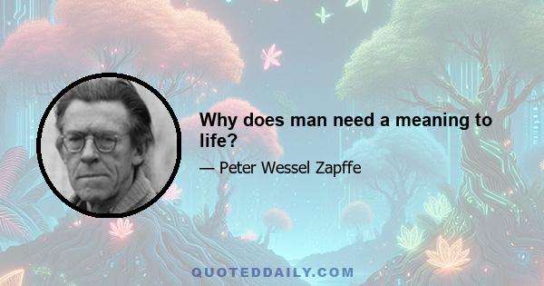 Why does man need a meaning to life?