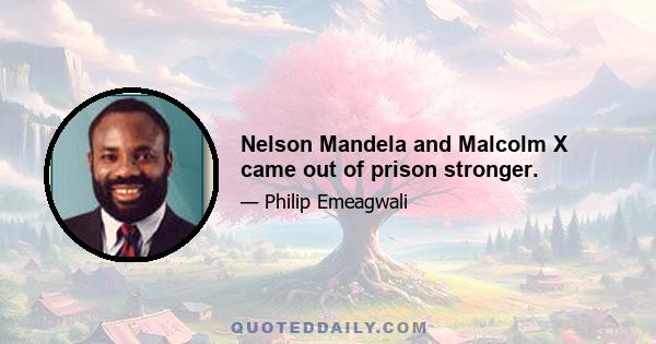 Nelson Mandela and Malcolm X came out of prison stronger.