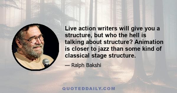 Live action writers will give you a structure, but who the hell is talking about structure? Animation is closer to jazz than some kind of classical stage structure.