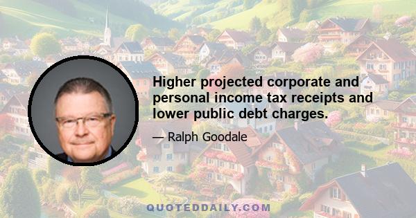 Higher projected corporate and personal income tax receipts and lower public debt charges.