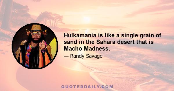 Hulkamania is like a single grain of sand in the Sahara desert that is Macho Madness.