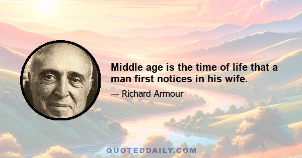 Middle age is the time of life that a man first notices in his wife.