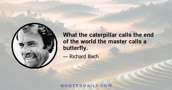 What the caterpillar calls the end of the world the master calls a butterfly.