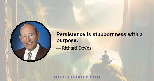 Persistence is stubbornness with a purpose.