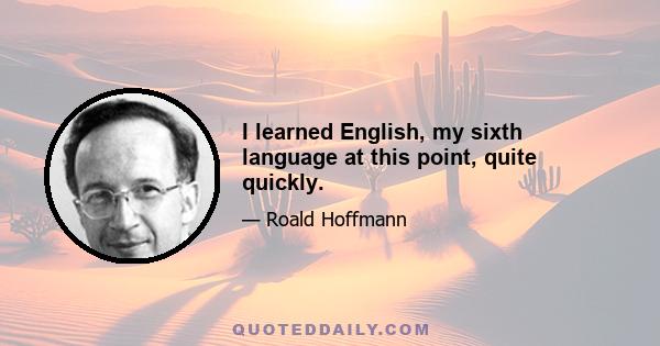 I learned English, my sixth language at this point, quite quickly.