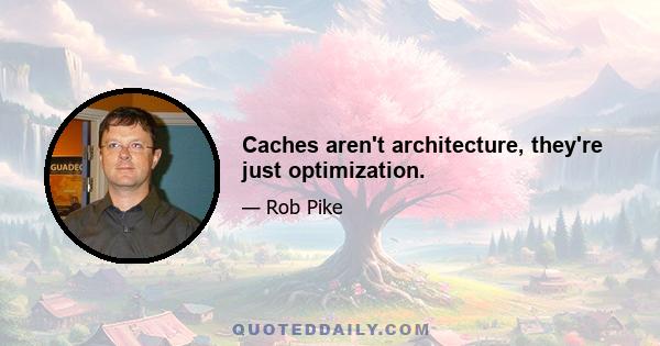 Caches aren't architecture, they're just optimization.