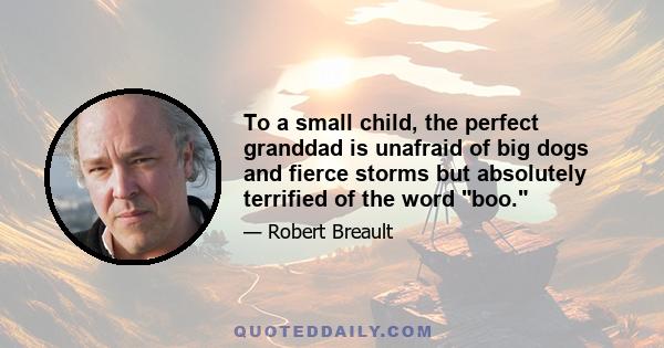 To a small child, the perfect granddad is unafraid of big dogs and fierce storms but absolutely terrified of the word boo.