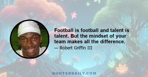 Football is football and talent is talent. But the mindset of your team makes all the difference.