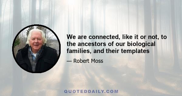 We are connected, like it or not, to the ancestors of our biological families, and their templates