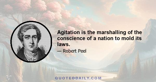 Agitation is the marshalling of the conscience of a nation to mold its laws.