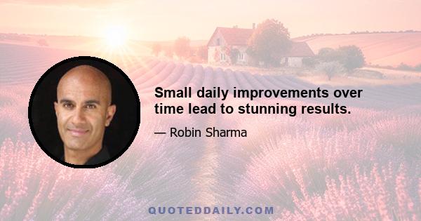 Small daily improvements over time lead to stunning results.