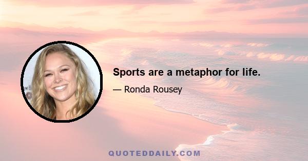 Sports are a metaphor for life.